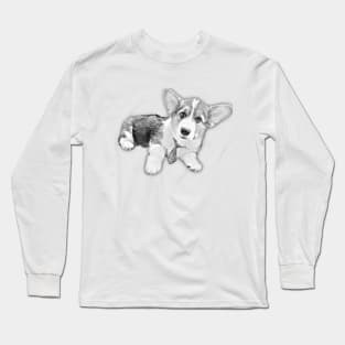 Pembroke Welsh Corgi Sleep Sketch Long Sleeve T-Shirt